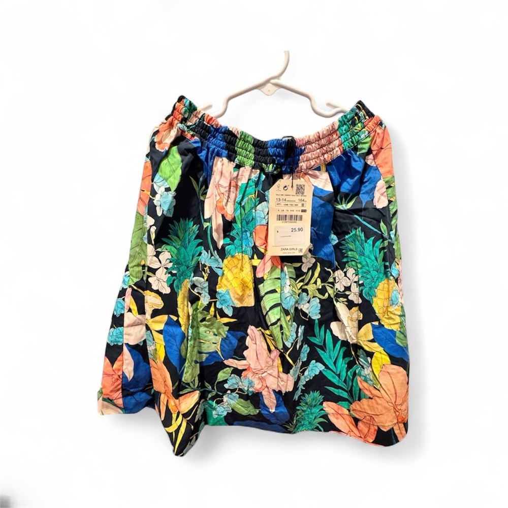 Zara Multicolor Floral Print Skirt